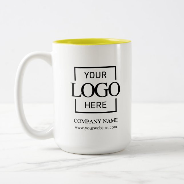 Custom Business Logo Corporate Branding Gift Two-Tone Coffee Mug (Left)