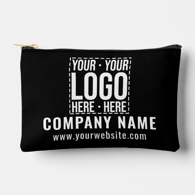 Custom Business Logo Corporate Company Modern Cool Accessory Pouch (Front)