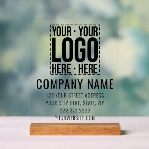 Custom Business Logo Corporate Company Modern Cool Acrylic Sign