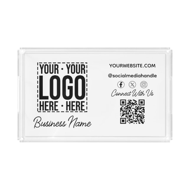 Custom Business Logo Corporate Company Modern Cool Acrylic Tray (Front)
