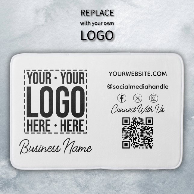 Custom Business Logo Corporate Company Modern Cool Bath Mat (Creator Uploaded)