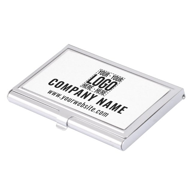 Custom Business Logo Corporate Company Modern Cool Business Card Case (Front)