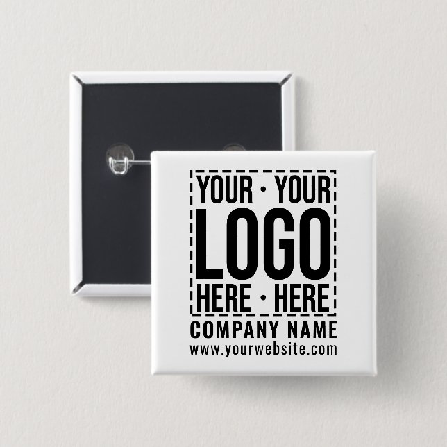 Custom Business Logo Corporate Company Modern Cool Button (Front & Back)