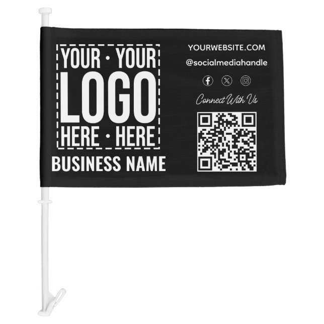 Custom Business Logo Corporate Company Modern Cool Car Flag (Front)
