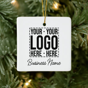 Custom Business Logo Corporate Company Modern Cool Ceramic Ornament