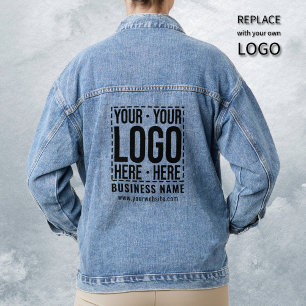 Custom Business Logo Corporate Company Modern Cool Denim Jacket
