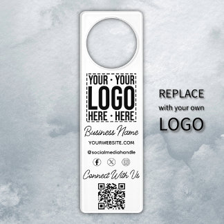 Custom Business Logo Corporate Company Modern Cool Door Hanger