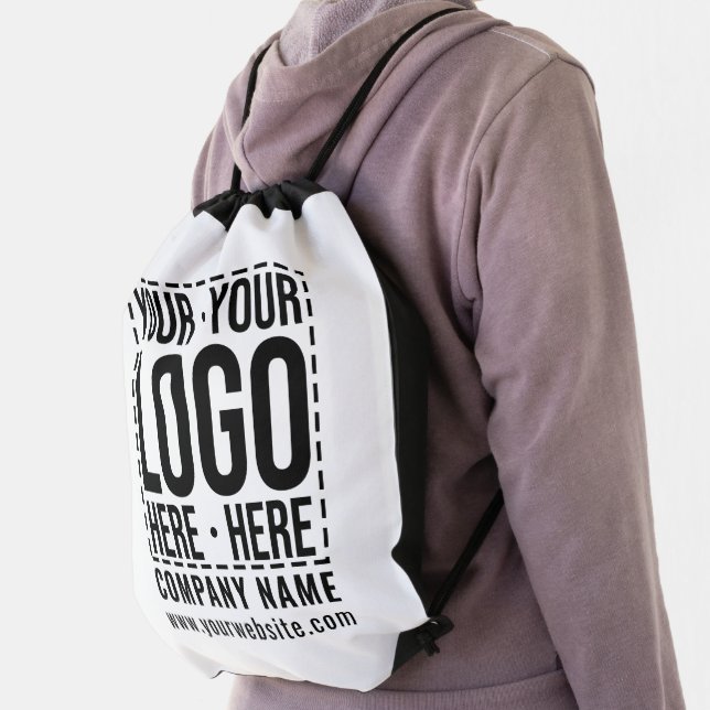 Custom Business Logo Corporate Company Modern Cool Drawstring Bag (Insitu)