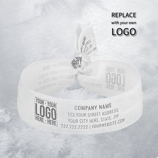 Custom Business Logo Corporate Company Modern Cool Elastic Hair Tie (Creator Uploaded)