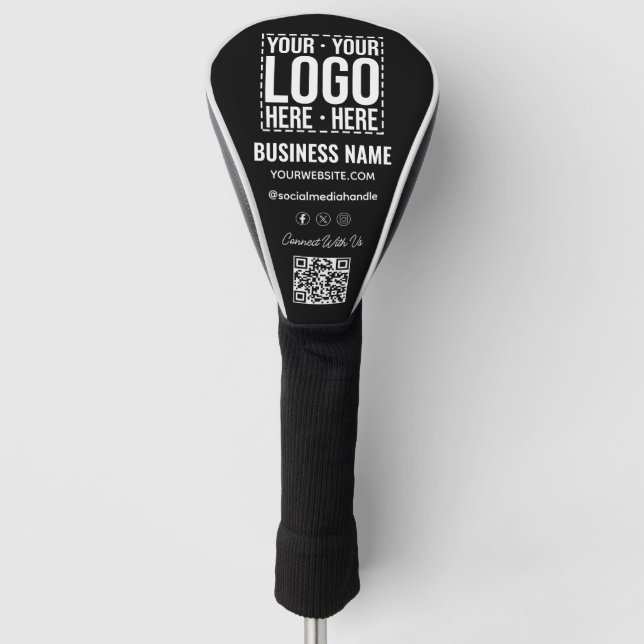 Custom Business Logo Corporate Company Modern Cool Golf Head Cover (Front)
