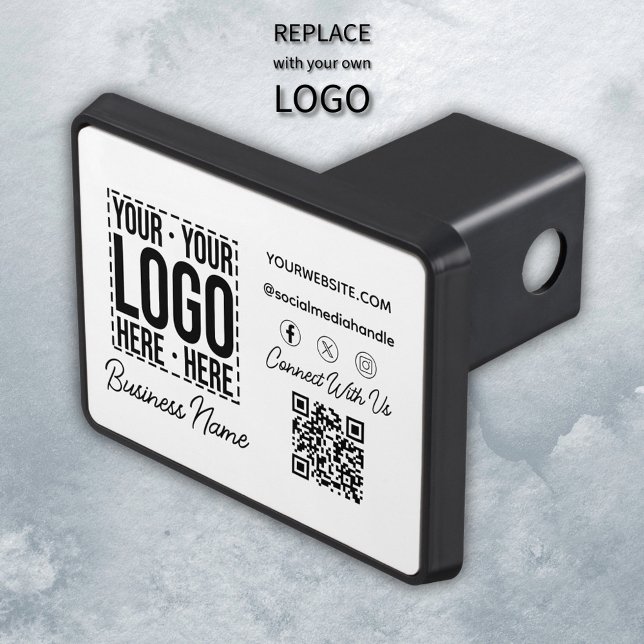 Custom Business Logo Corporate Company Modern Cool Hitch Cover (Creator Uploaded)