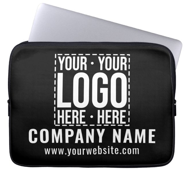Custom Business Logo Corporate Company Modern Cool Laptop Sleeve (Front)