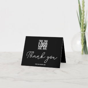Custom Business Logo Corporate Company Modern Cool Letterpress Thank You Card