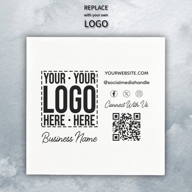 Custom Business Logo Corporate Company Modern Cool Napkins (Creator Uploaded)