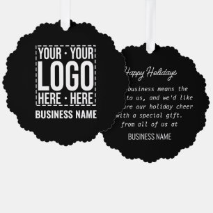 Custom Business Logo Corporate Company Modern Cool Ornament Card