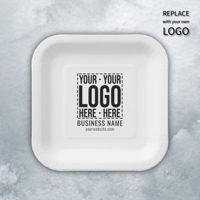 Custom Business Logo Corporate Company Modern Cool Paper Plates (Creator Uploaded)