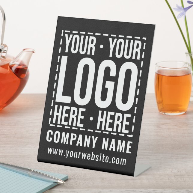 Custom Business Logo Corporate Company Modern Cool Pedestal Sign (In SItu)