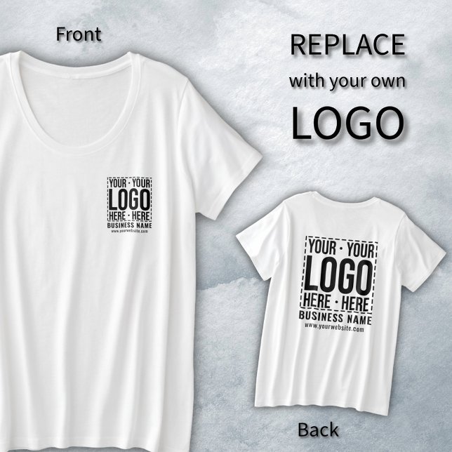 Custom Business Logo Corporate Company Modern Cool Plus Size T-Shirt (Creator Uploaded)