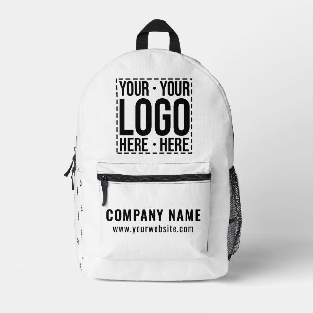 Custom Business Logo Corporate Company Modern Cool Printed Backpack (Front)