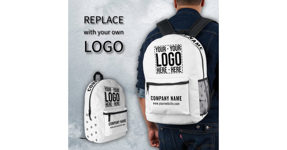 Custom Business Logo Corporate Company Modern Cool Printed Backpack ...