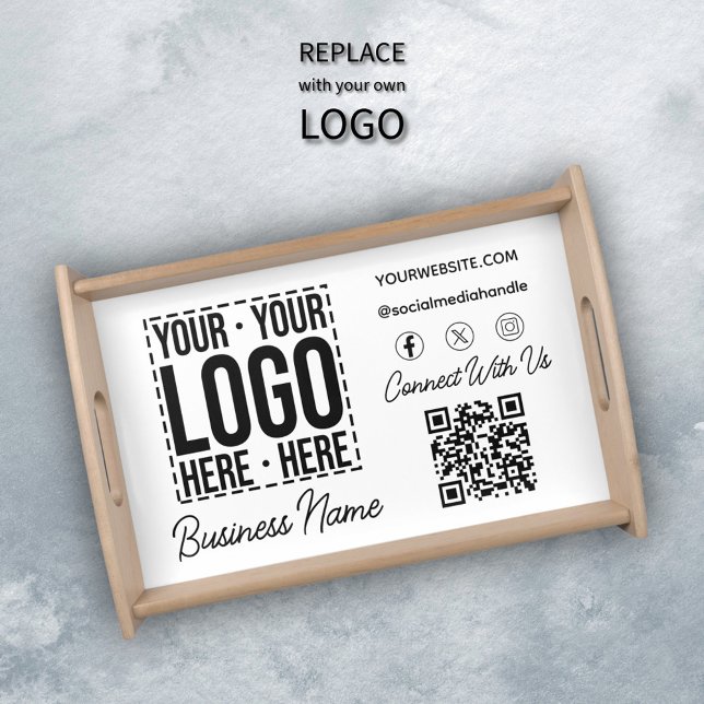 Custom Business Logo Corporate Company Modern Cool Serving Tray (Creator Uploaded)