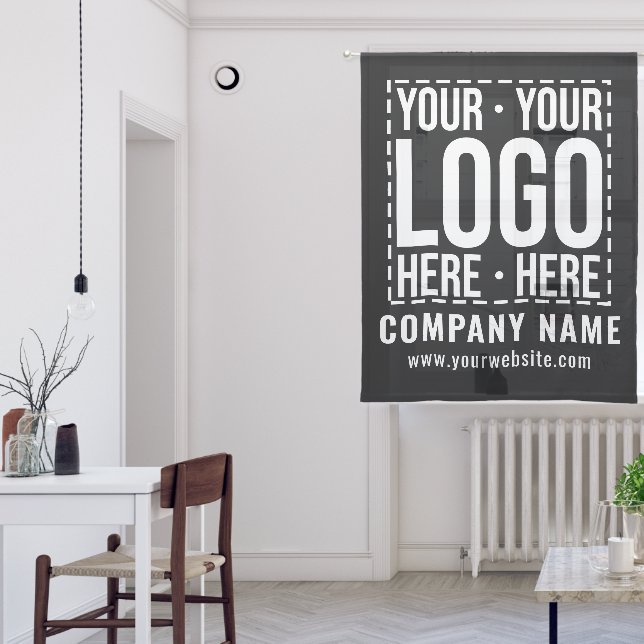 Custom Business Logo Corporate Company Modern Cool Sheer Curtains (Living Room)