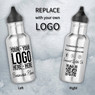 Custom Business Logo Corporate Company Modern Cool Stainless Steel Water Bottle