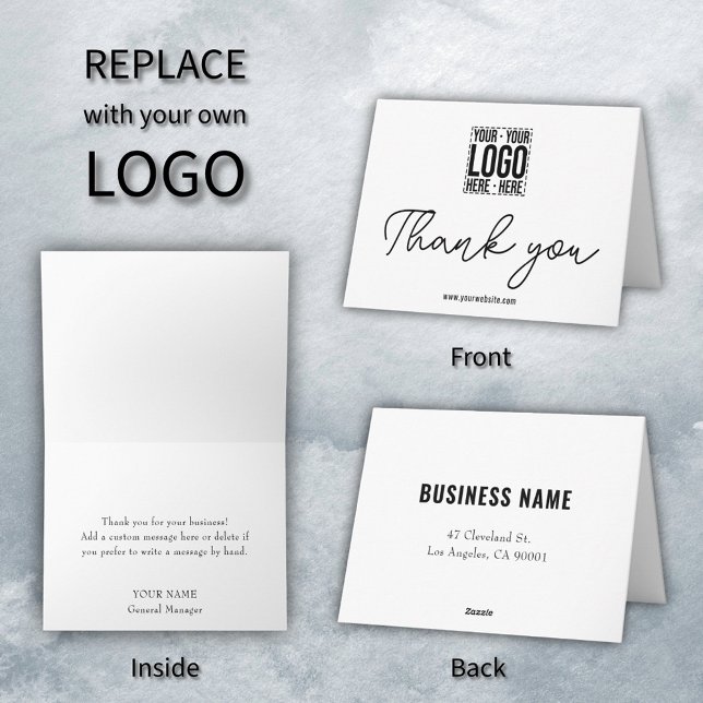 Custom Business Logo Corporate Company Modern Cool Thank You Card (Creator Uploaded)
