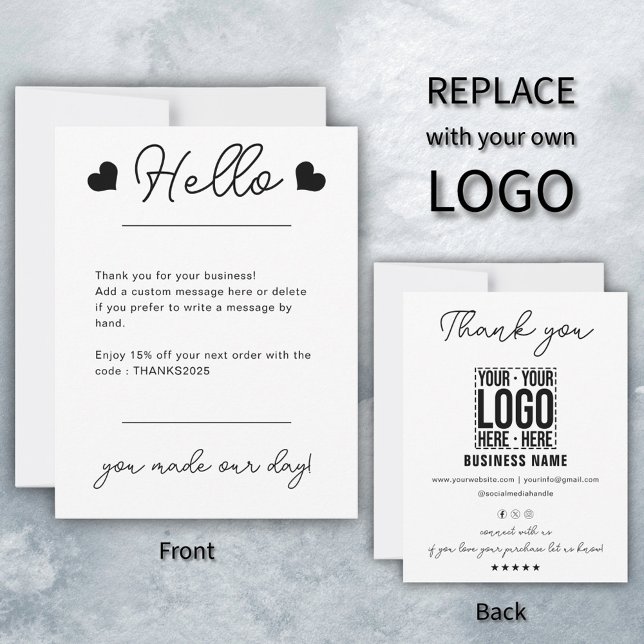 Custom Business Logo Corporate Company Modern Cool Thank You Card (Creator Uploaded)