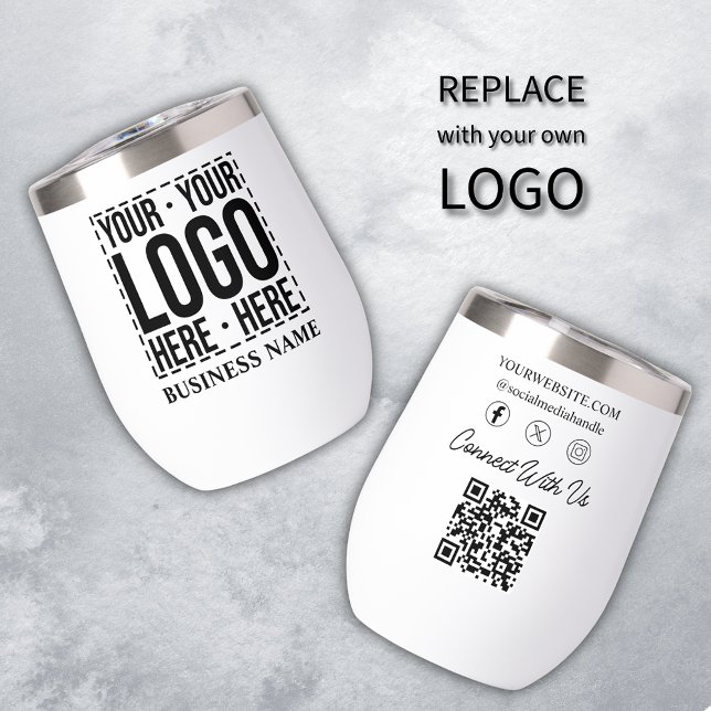 Custom Business Logo Corporate Company Modern Cool Thermal Wine Tumbler (Creator Uploaded)