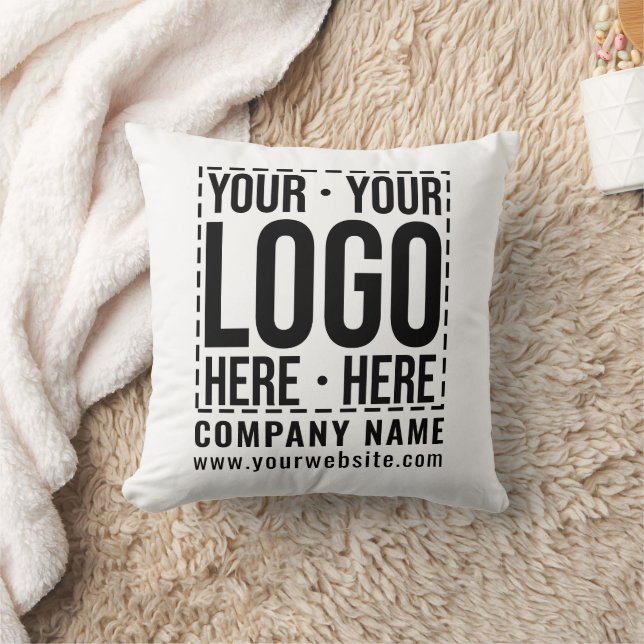 Custom Business Logo Corporate Company Modern Cool Throw Pillow (Blanket)