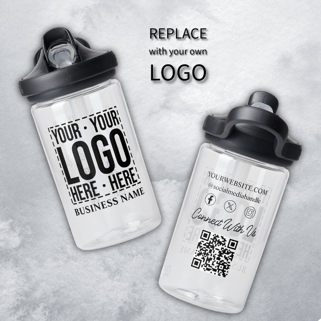 Custom Business Logo Corporate Company Modern Cool Water Bottle (Creator Uploaded)
