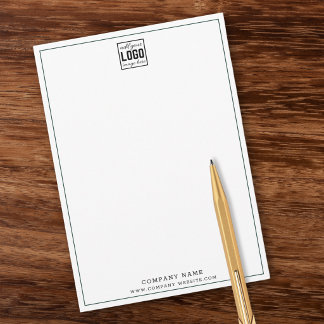 Custom Business Logo Corporate Forest Green Border Note Card