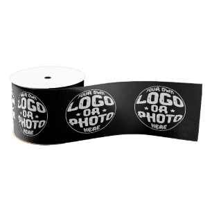 Custom Business Logo Corporate Marketing Modern Grosgrain Ribbon