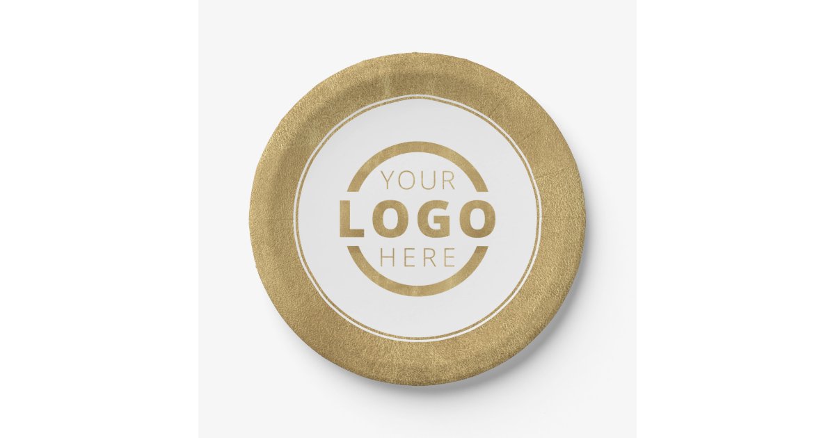 Custom Business Logo Corporate Party Gold Paper Plate