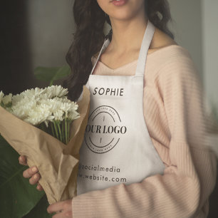 Custom Business Logo Corporate Professional White Apron