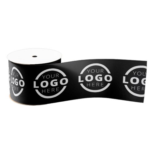 Custom Business Logo Corporate Promo Gift Black Grosgrain Ribbon