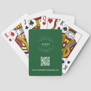 Custom Business LOGO Corporate QR CODE Green Poker Cards