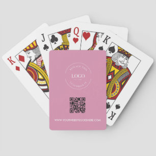 Custom Business LOGO Corporate QR CODE Pink Poker Cards