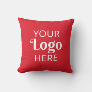Custom Business Logo Corporate Red Promotional Throw Pillow