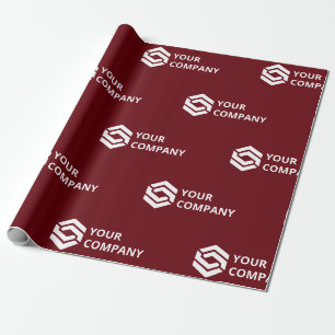 Custom Business Logo Corporate Rosewood Wrapping Paper