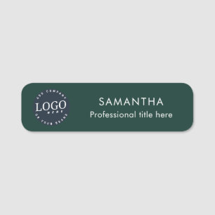 Custom Business Logo Corporate Staff Event Green Name Tag