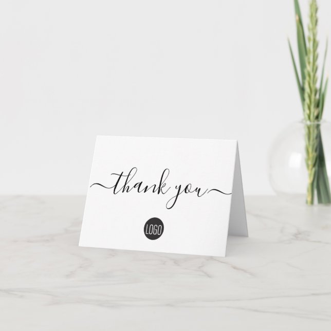 Custom business logo customer appreciation simple thank you card (Front)