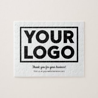 Custom Business Logo Customer Thank You on White Jigsaw Puzzle