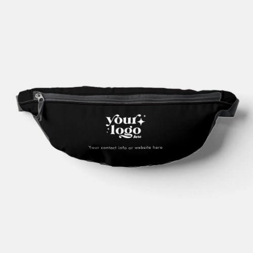 Custom Business Logo Cute Stylish Cool Black Fanny Pack