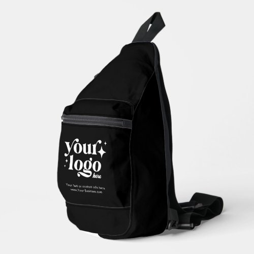 Custom Business Logo Cute Stylish Cool Black Sling Bag
