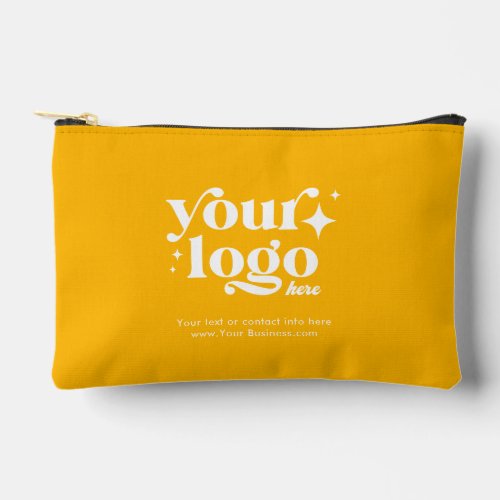 Custom Business Logo Cute Stylish Cool Orange Accessory Pouch