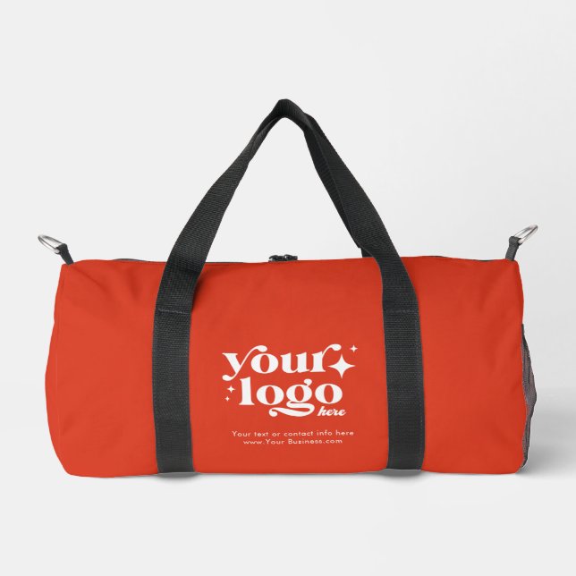 Custom Business Logo Cute Stylish Cool Red Duffle Bag (Front)
