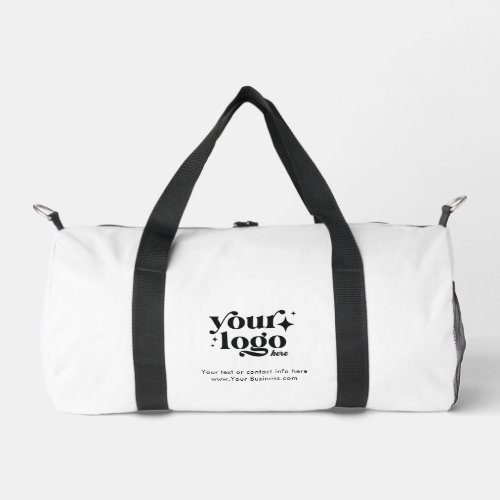 Custom Business Logo Cute Stylish Cool White Duffle Bag