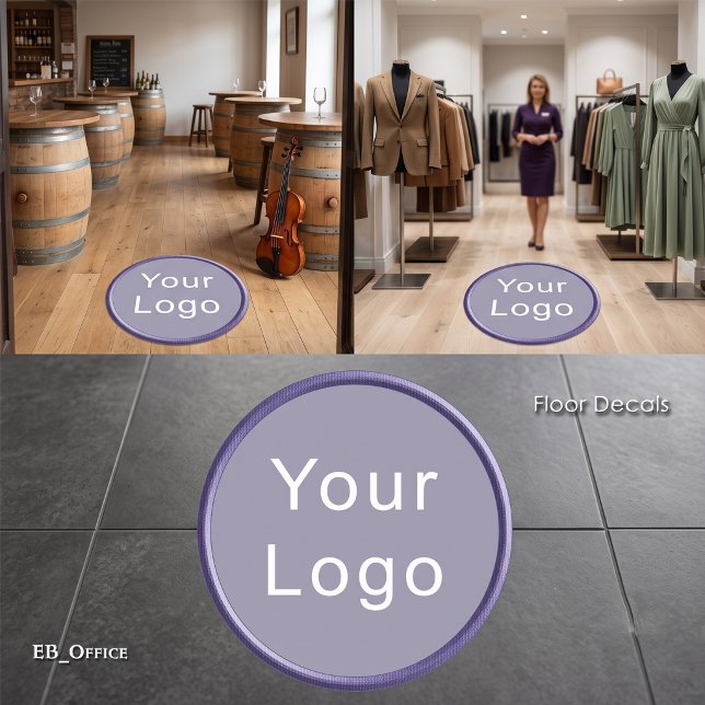 Custom Business Logo | Deep Plum Circle  Floor Decals (Deep Plum 36” x 36” Floor Decal: An elegant way to promote your brand, products & services.)